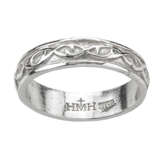 Sterling Silver Crown of Thorns Ring for Faith and Style