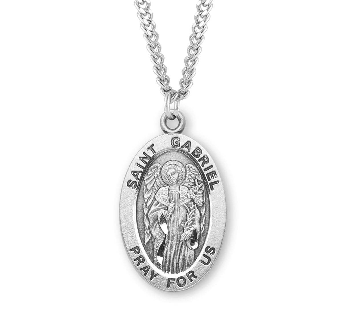 St. Gabriel Sterling Silver Medal Necklace
