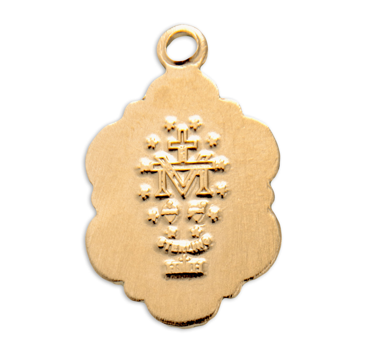 Gold Oval Miraculous Medal Pendant Necklace Made in USA