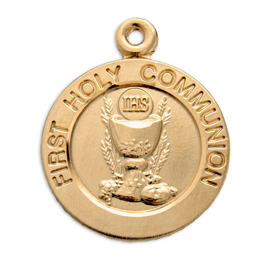 Gold Over Sterling Silver First Holy Communion Pendant Gift