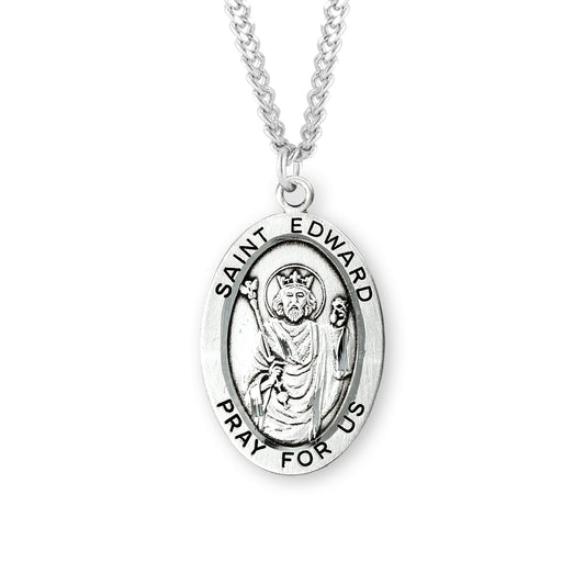 St. Edward Sterling Silver Medal Necklace