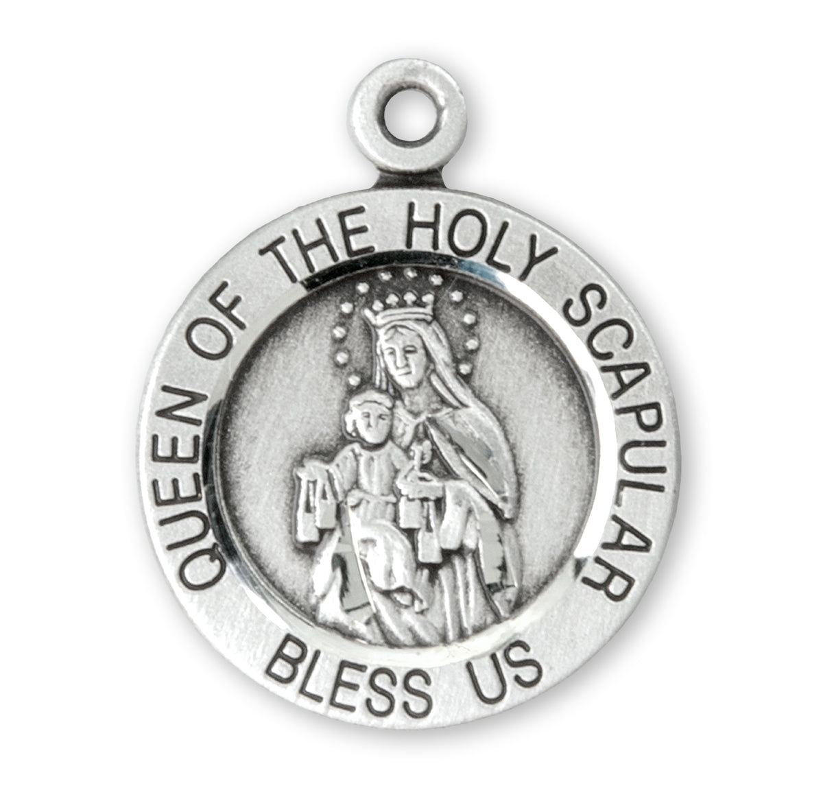 Sterling Silver Holy Scapular Medal Pendant Necklace Gift