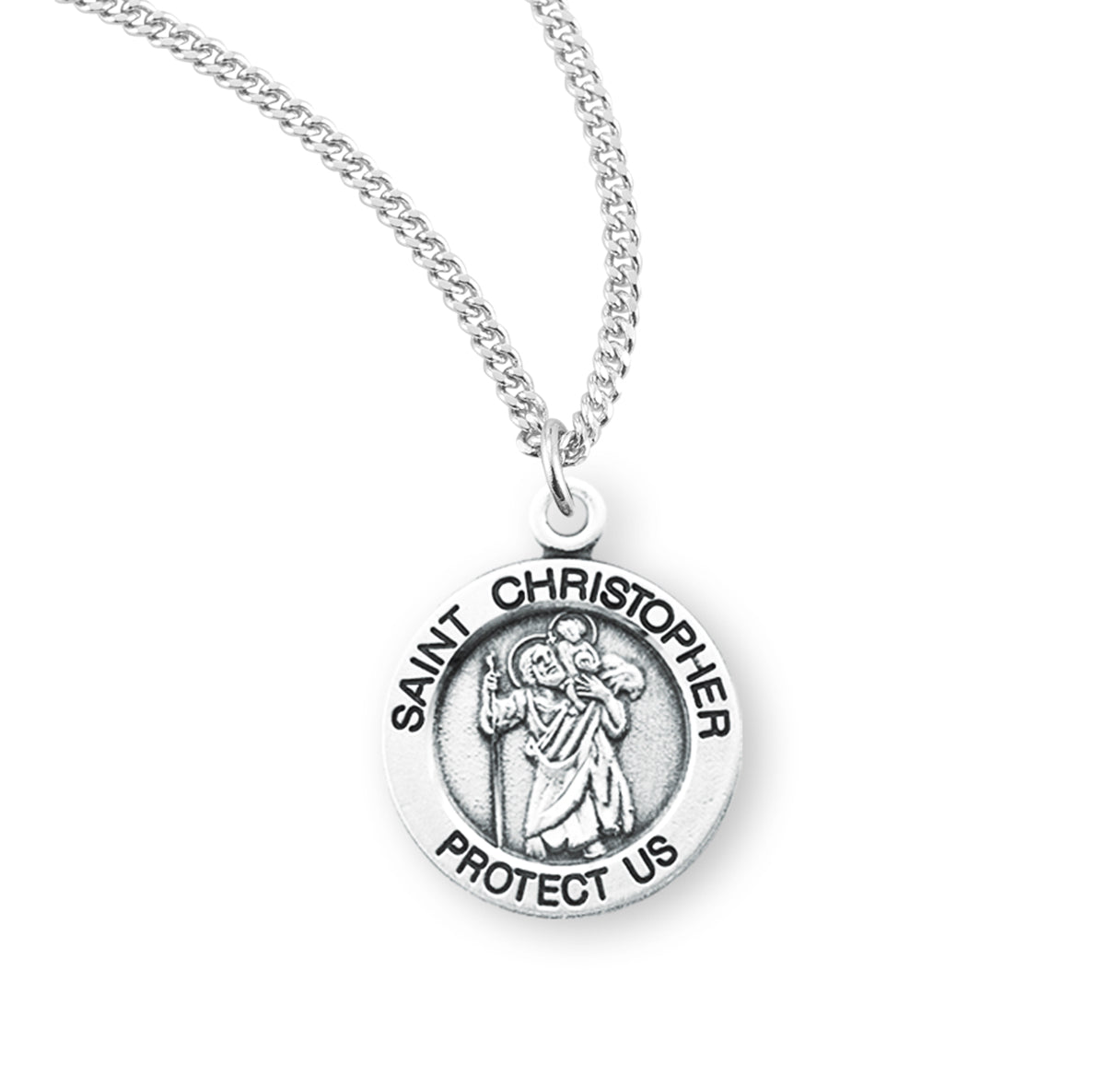 St. Christopher Sterling Silver Medal Necklace
