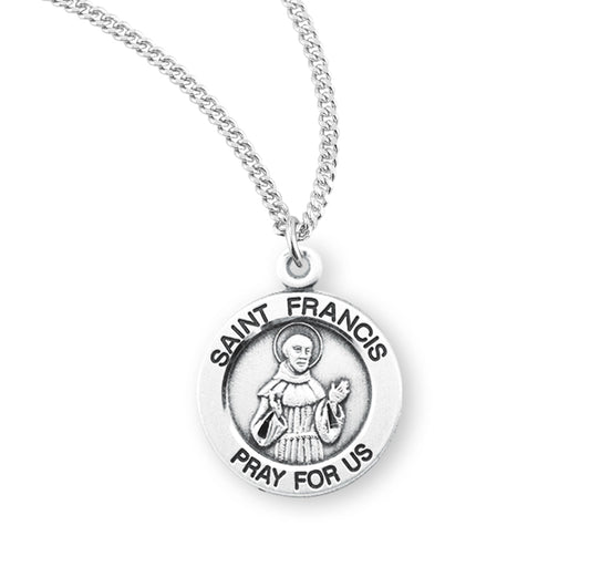 St. Francis Sterling Silver Medal Necklace
