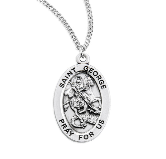 St. George Sterling Silver Medal Necklace