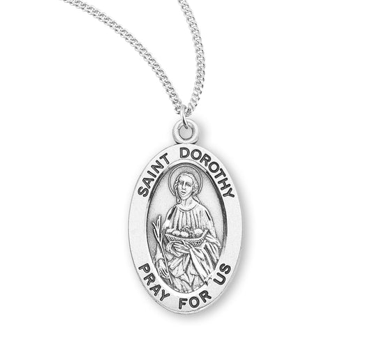 St. Dorothy Sterling Silver Medal Necklace