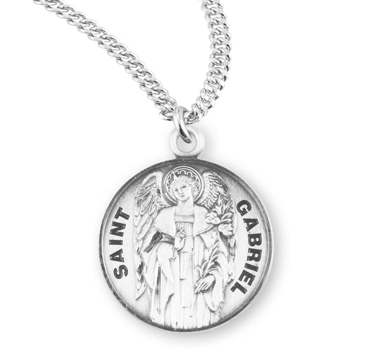St. Gabriel Sterling Silver Medal Necklace